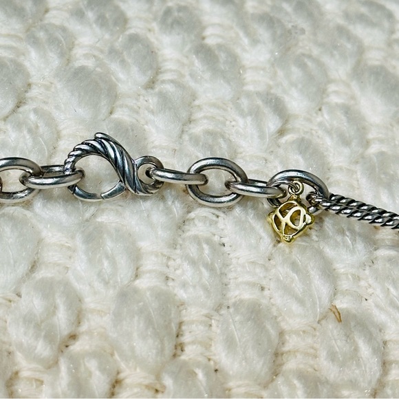 David Yurman 32” Oval Link 925 Sterling Silver 18K Gold Figaro Chain Necklace - Picture 9 of 10